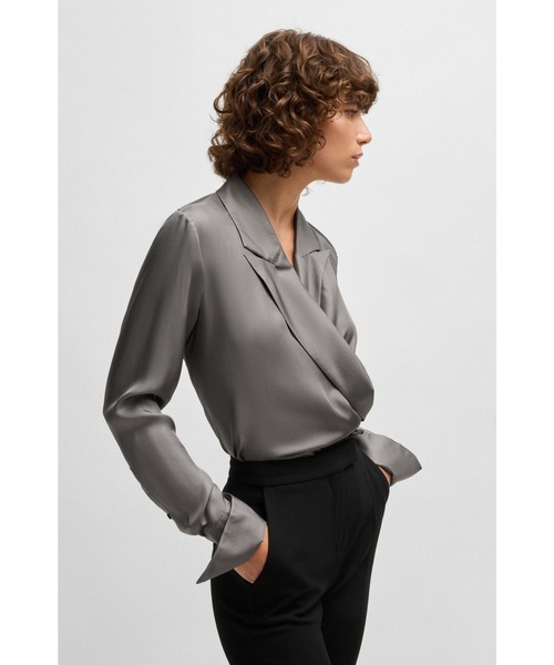 BOSS（HUGO BOSS） ブラウス シャツ スリムフィットブラウス