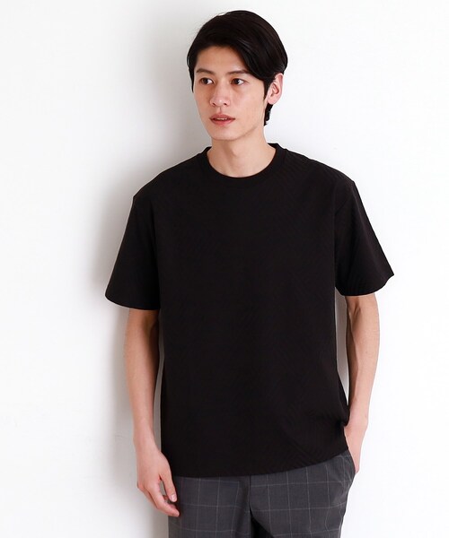 THE SHOP TK tシャツ リンクスジャカード半袖Tシャツ メンズ