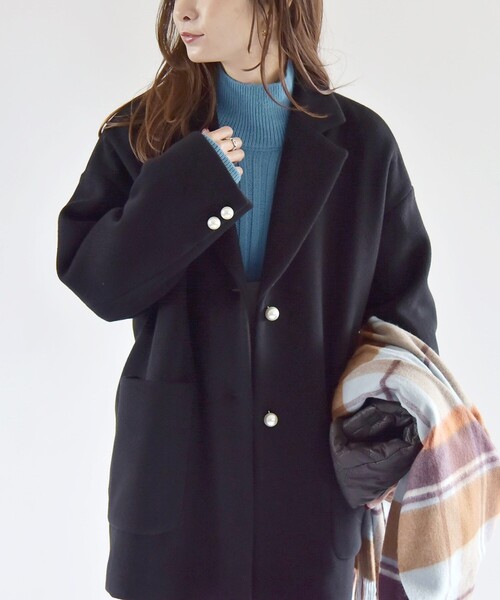 ブラック チェスターコート サイズ40 チェスターコート (レディース) 通販｜J'aDoRe JUN ONLINE