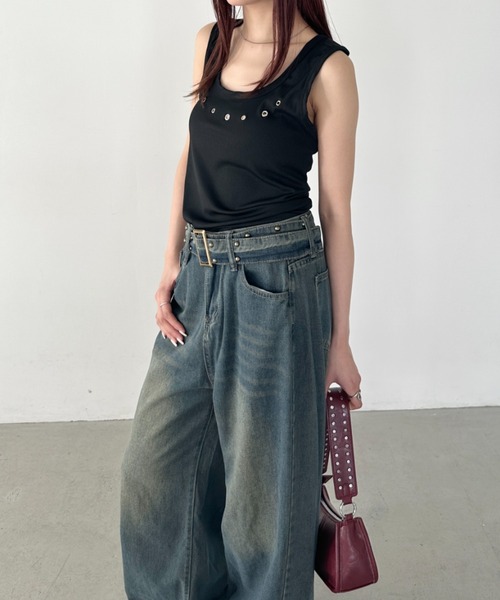 Bamm ジーンズ デニム デニムパンツ ベルト付き ヴィンテージワイド