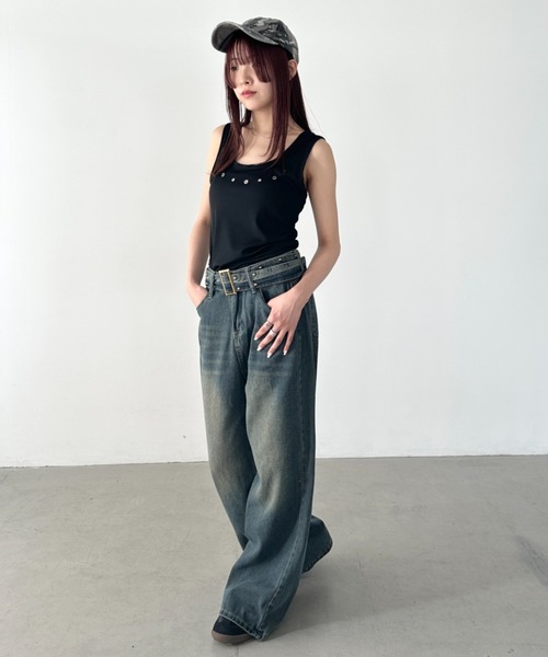 Bamm ジーンズ デニム デニムパンツ ベルト付き ヴィンテージワイド