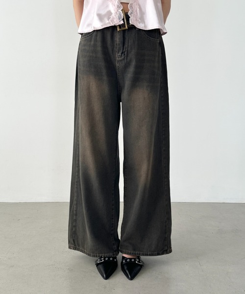 Bamm ジーンズ デニム デニムパンツ ベルト付き ヴィンテージワイド