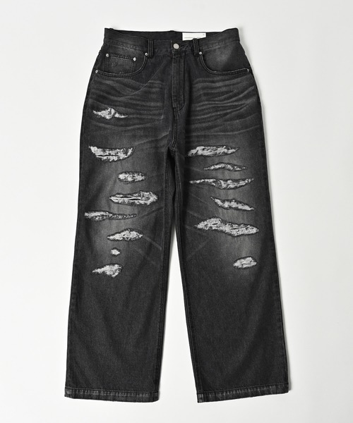 ADAMPATEK アダムパテック クラッシュルーズデニムパンツ サイズ2 ADAMPATEK アダムパテック クラッシュルーズデニムパンツ サイズ