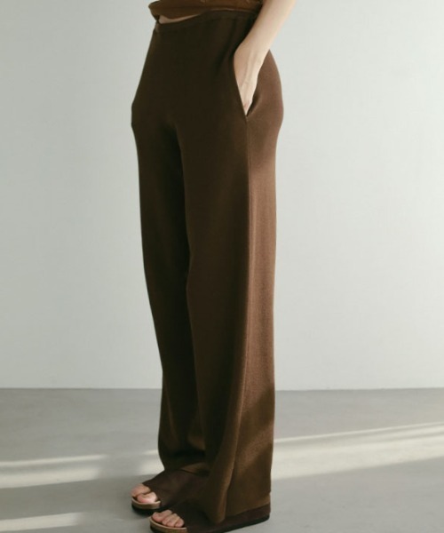 ETRE TOKYO（エトレトウキョウ） パンツ ソフトシアーワイドニット