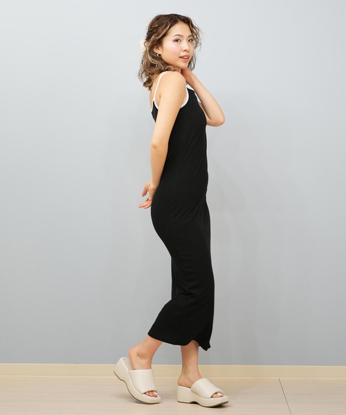 RVCA（ルーカ） ワンピース ワンピース リブ マキシ丈 ワンポイント