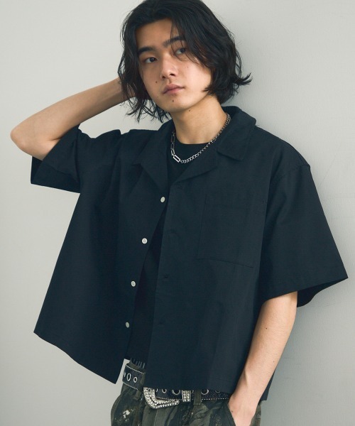 即日発送可能！Scuffers 短丈半袖シャツ msize Shoowtime（ショウタイム） シャツ Short length open collar short