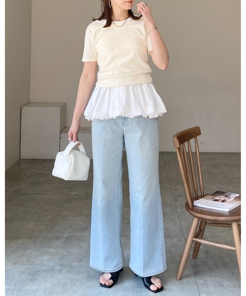 タンクトップ ノースリーブ カップ付きリブバルーントップス レディース She's Closet タンクトップ ノースリーブ カップ付きリブアメ