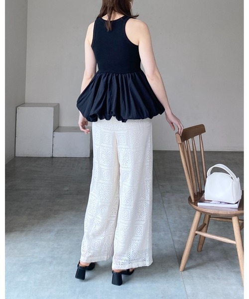 She's Closet タンクトップ ノースリーブ カップ付きリブアメ