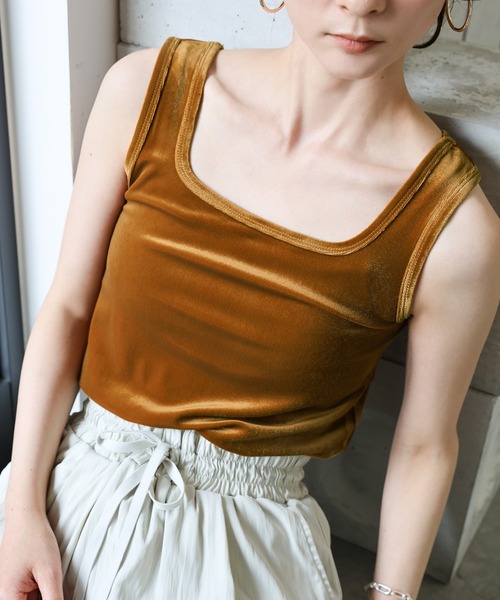 select MOCA（セレクトモカ） タンクトップ ノースリーブ 2WAYベロア