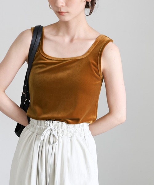 セレクトモカタンクトップ select MOCA（セレクトモカ） タンクトップ ノースリーブ 2WAYベロア