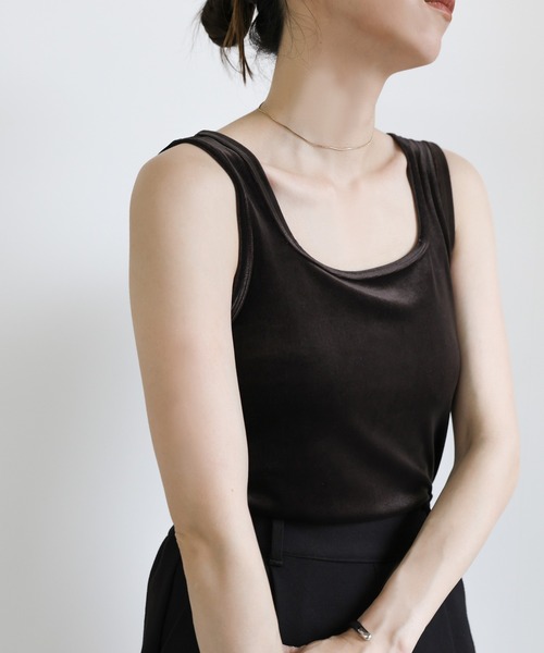 select MOCA（セレクトモカ） タンクトップ ノースリーブ 2WAYベロア