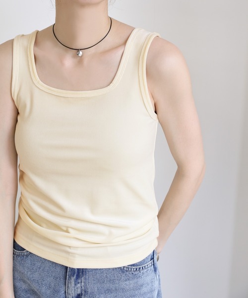 タンクトップ ノースリーブ Strap Design Velour Tank Top/ストラップデザインベロアトップ レディース sahara（サハラ）の「Velour Tank Top/ベロアタンクトップ
