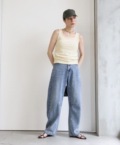 セレクトモカタンクトップ select MOCA（セレクトモカ） タンクトップ ノースリーブ 2WAYベロア