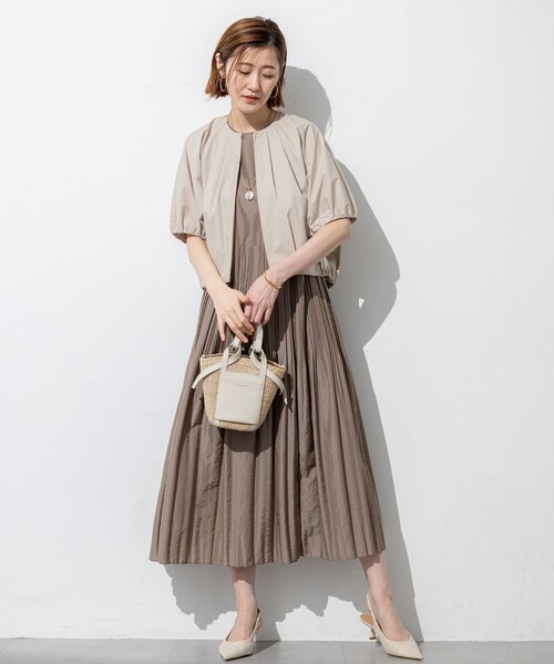 23区（ニジュウサンク） ワンピース 「洗える」プリーツコンビ