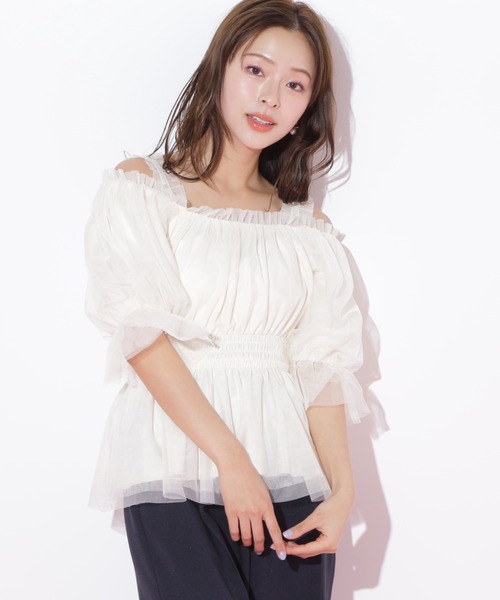 【新品】JILL by JILL STUART チュールシャーリングブラウス JILL by JILL STUART｜チュールシャーリングブラウス | Rakuten