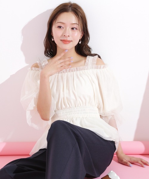 【新品】JILL by JILL STUART チュールシャーリングブラウス JILL by STUART ブラウス シャツ チュールシャーリングブラウス