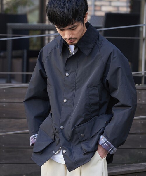 Barbour ネイビー ナイロンジャケット 40 今週末まで出品　お盆SALE Barbour 「Barbour」 ナイロンブルゾン 40 オフホワイト メンズ