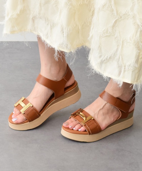 【ALDO】ポニー☆メタルオーナメント Tidella スライドサンダル Lliana リアナ ストラッピースライドサンダル - ゴールド