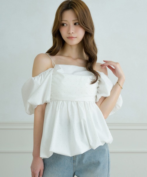 Ambre Neige（アンブルネージュ） ブラウス シャツ 3way balloon stone
