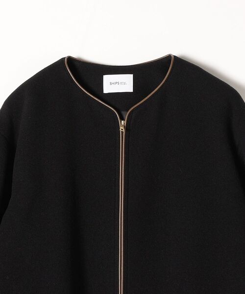 「SHIPS any」 ノーカラーコート 38 クリーム レディース_画像6