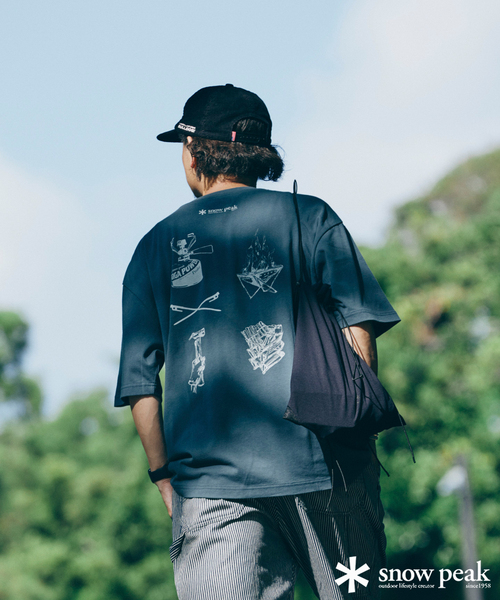  Peak - スノーピーク　バックプリントロゴTシャツ　サイズXL 限定品　ブラック　黒　希少 snow peak スノーピーク（snow peak）（メンズ）半袖Tシャツ