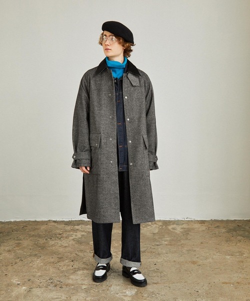 「EMMA CLOTHES」 ステンカラーコート M ブラック メンズ_画像9