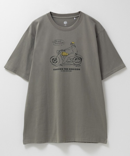 tシャツ T-GRAPHICS エモラインアートプリント半袖Tシャツ メンズ