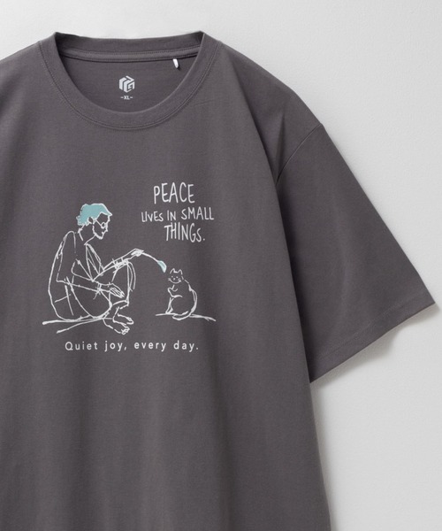 tシャツ T-GRAPHICS エモラインアートプリント半袖Tシャツ メンズ