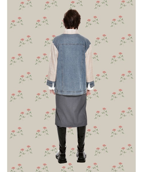 LA POMME ジャケット ラポミ プチ LA POMME petit Ribbon Attacthed Black Jacket