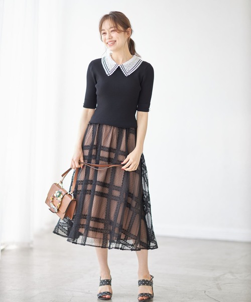 「tocco closet」 半袖ニット M オフホワイト レディース_画像2