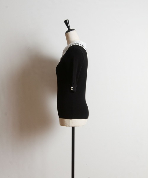 「tocco closet」 半袖ニット M オフホワイト レディース_画像5