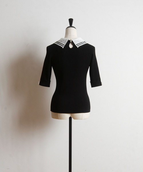 「tocco closet」 半袖ニット M オフホワイト レディース_画像6
