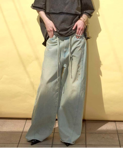 MAISON SPECIALブルー ダメージ加工 カーゴパンツ38 MAISON SPECIAL 「MAISON SPECIAL」 加工デニムパンツ 38 ブルー