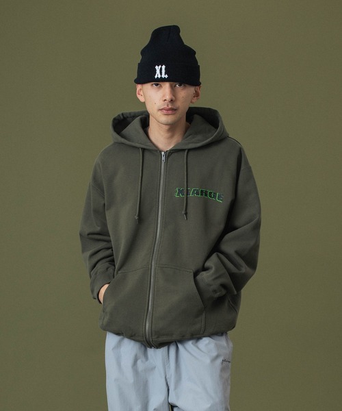 CDL ダークグレー フーディー Sサイズ XLARGE パーカー RIDING ZIP HOODED SWEATSHIRT メンズ