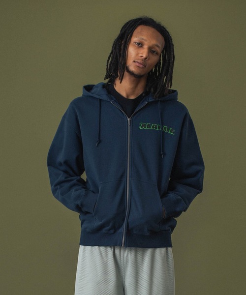 CDL ダークグレー フーディー Sサイズ XLARGE パーカー RIDING ZIP HOODED SWEATSHIRT メンズ