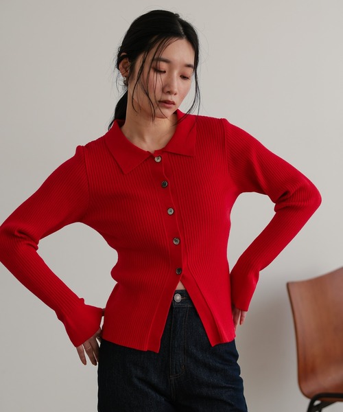 ニット セーター 衿付きリブニット レディース : ZOZOTOWN Yahoo!店