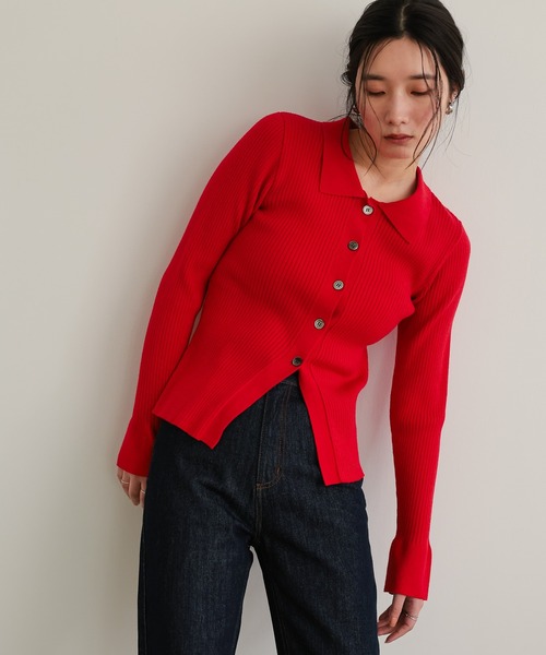 ニット セーター 衿付きリブニット レディース : ZOZOTOWN Yahoo!店
