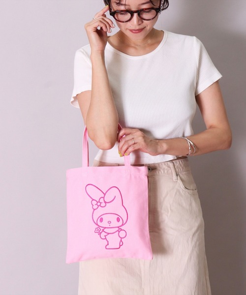 sanrio（サンリオ） トートバッグ (ACT)「sanrio」刺繍 キャンバス