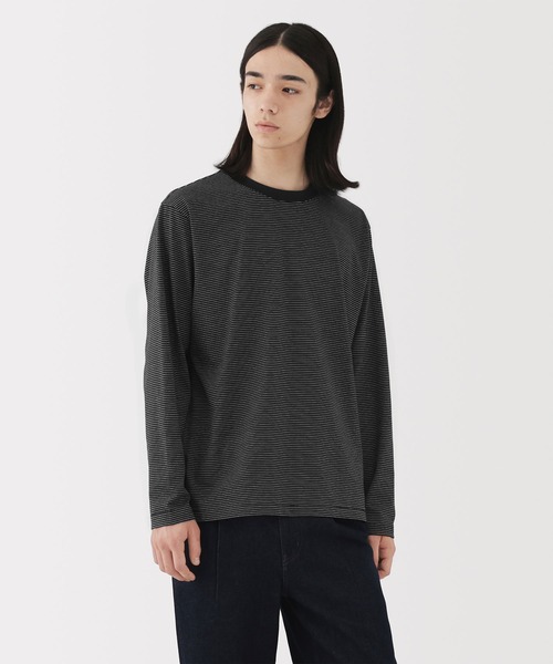 無印良品（MUJI） tシャツ 紳士 天竺編みクルーネック長袖Tシャツ