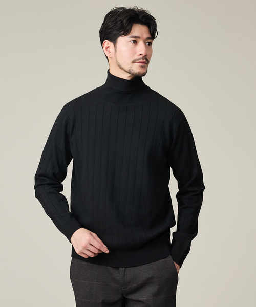 ABAHOUSE GRAY セーター ニット 「カシミヤタッチ」タートルネック