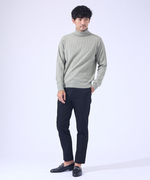 ABAHOUSE GRAY セーター ニット 「カシミヤタッチ」タートルネック