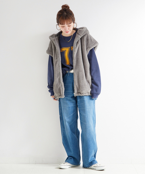 B.C STOCK（ベーセーストック） コート アウター 手洗い可 / フード