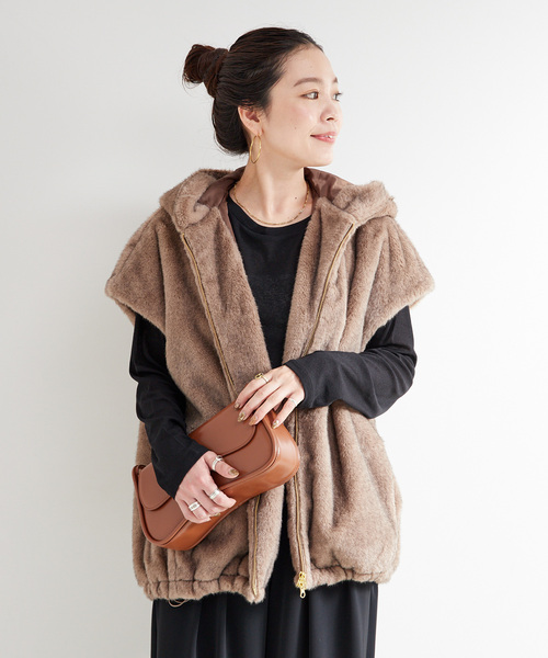 B.C STOCK（ベーセーストック） コート アウター 手洗い可 / フード