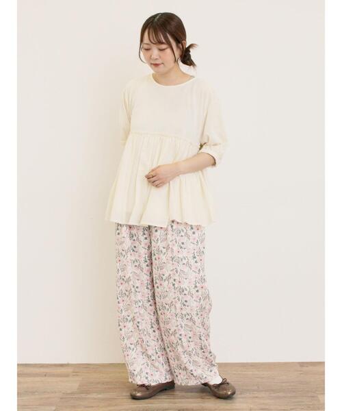 Samansa Mos2 パンツ 花柄イージーパンツ レディース : ZOZOTOWN