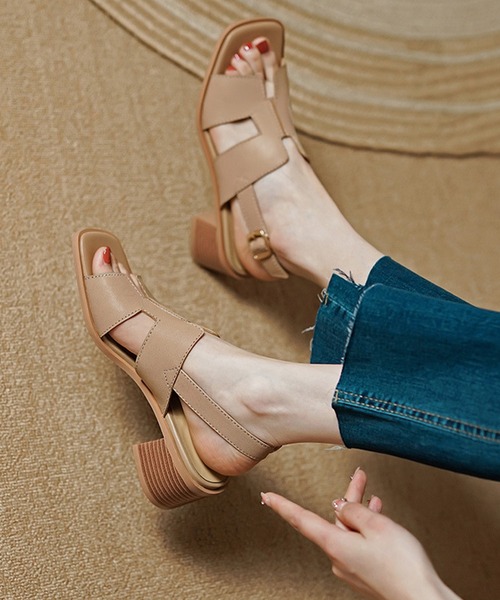 「IRADOWL」 ヒールサンダル 36 ブラウン系その他 レディース_画像3