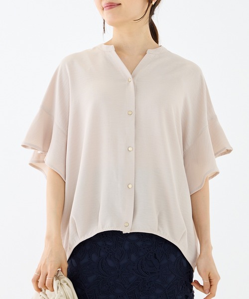 「INCEDE」 7分袖ブラウス LL オフホワイト レディース_画像5