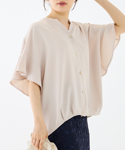 「INCEDE」 7分袖ブラウス LL オフホワイト レディース_画像6