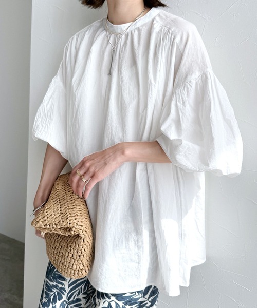 「reca」 半袖ブラウス FREE ブラック レディース_画像4