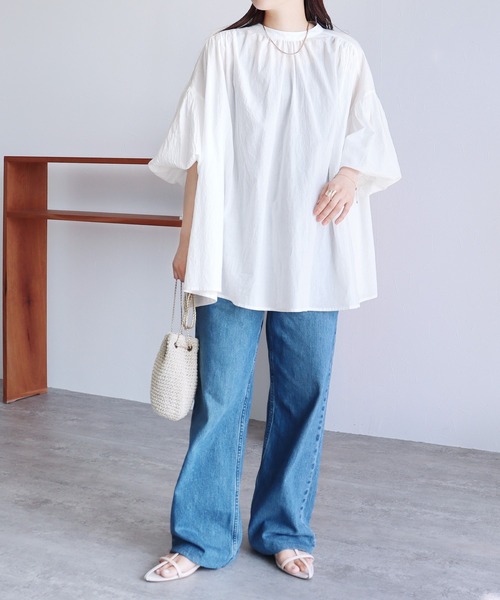 「reca」 半袖ブラウス FREE ブラック レディース_画像9