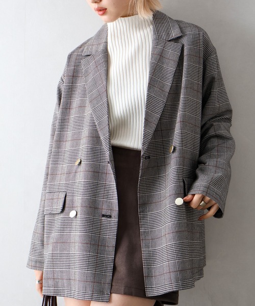su.do チェック柄オーバージャケット SpRay（スプレイ） ジャケット テーラードジャケット チェックW